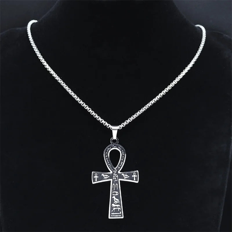 Egyptian Ankh Cross Necklace — Stainless Steel