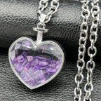 Gothic Heart Silver Pendant Punk Crystal Y2k Nzzz369-1