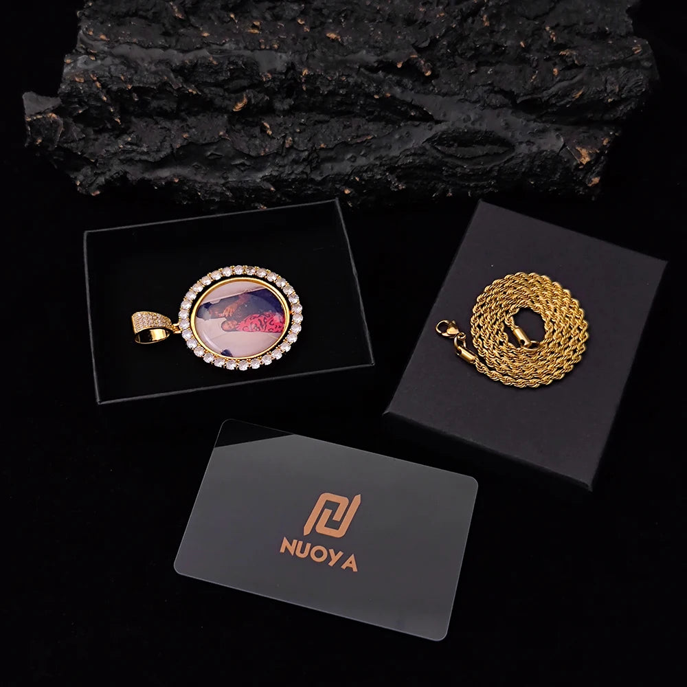 Iced Out Photo Pendant Necklace