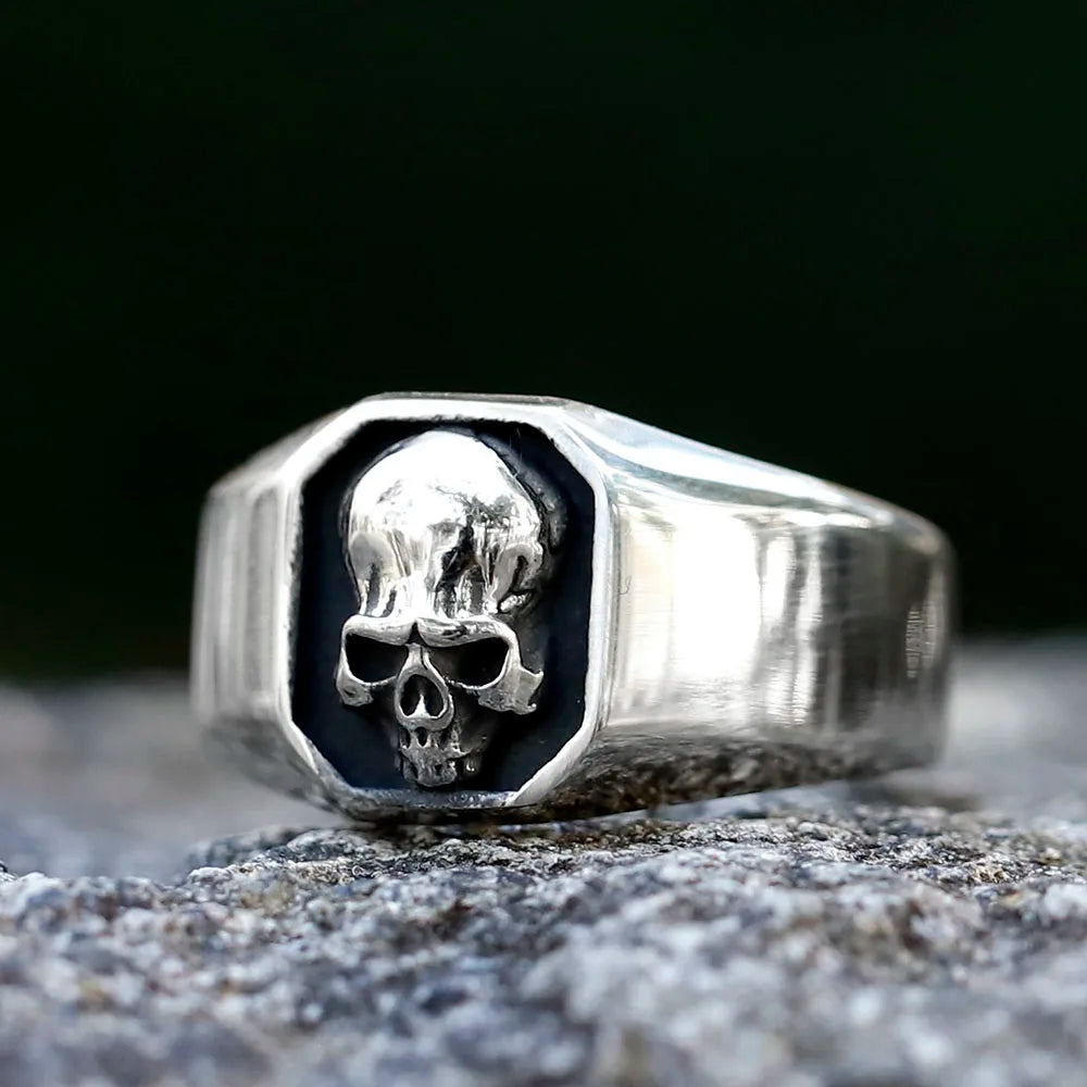 NEW Men's 316L stainless-steel rings Punk Rock Gothic skull ring for teens fashion Jewelry for gift free shipping