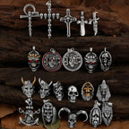 Neo-Gothic Skull Pendant Necklace — Stainless Steel