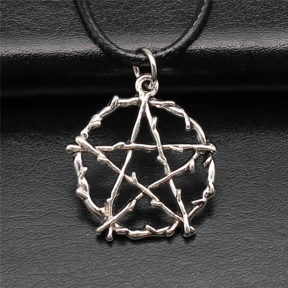 Pentagram Pendant Necklace for Men 45cm Chain