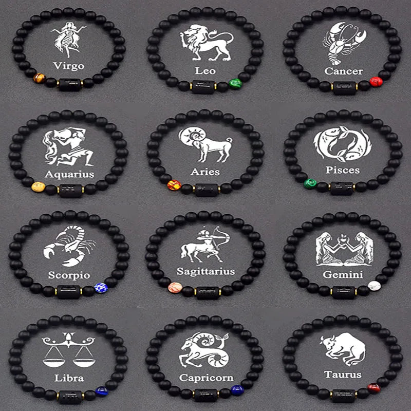 12 Zodiac Signs Bracelet Homme 12 Constellation Jewelry for Women Scorpio Gemini Sagittarius Bracelet Friendship Gift Whoelsales