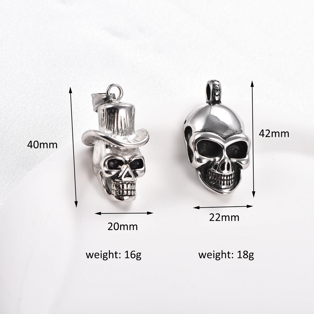 Gothic Skull Pendant Necklace — Stainless Steel