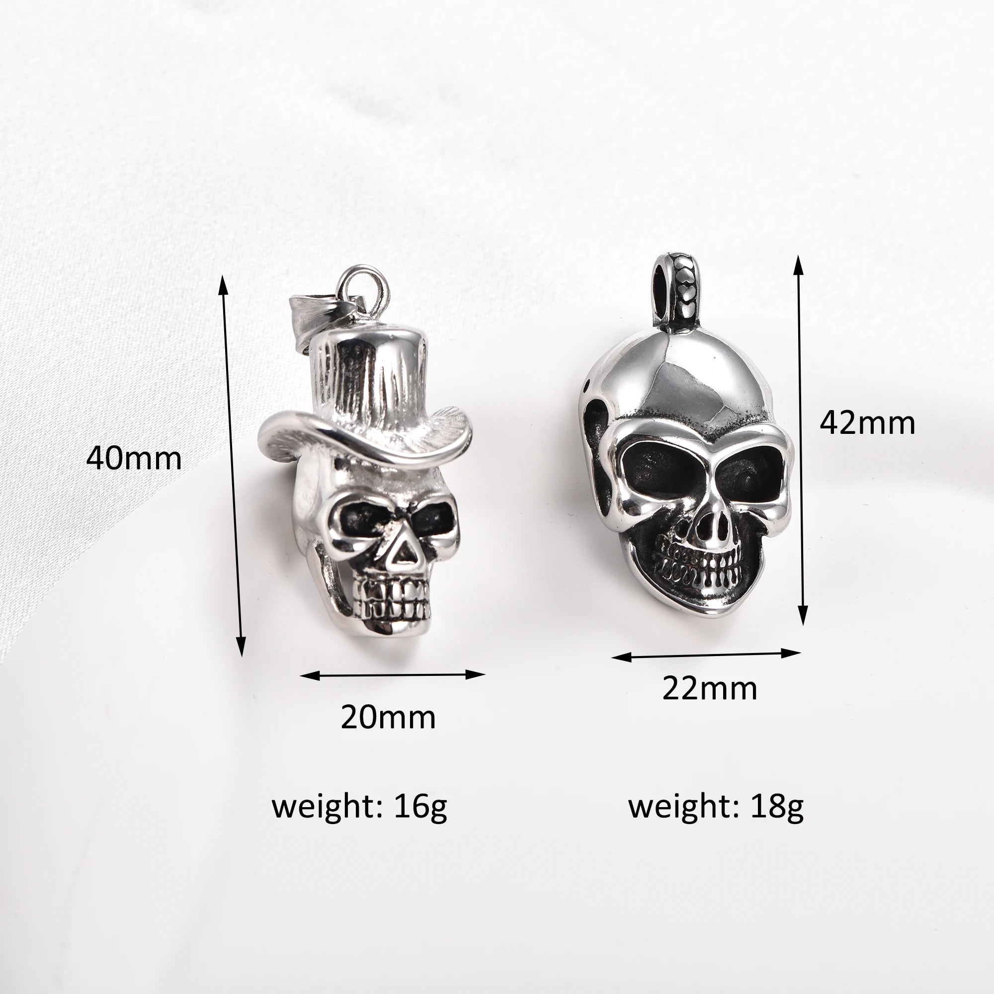 Gothic Skull Pendant Necklace — Stainless Steel