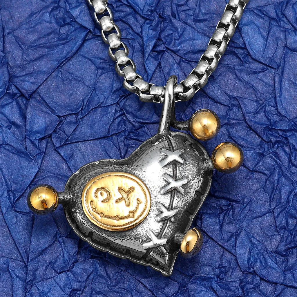 Heart Pendant Necklace Stainless Steel Gothic