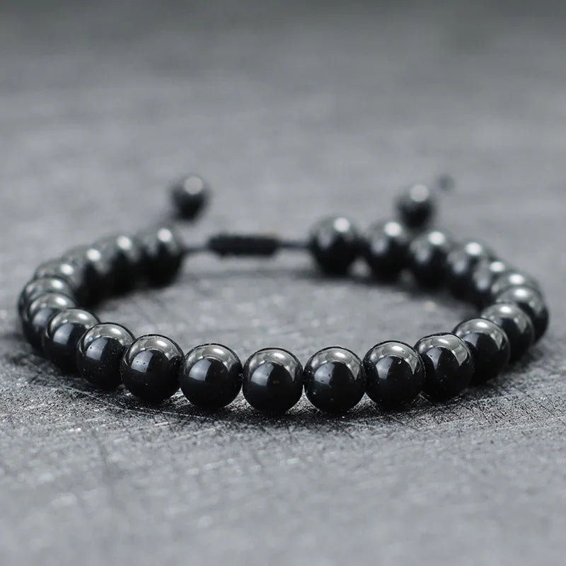 8mm Natural Stone Bracelet For Men Handmade Weaven Thread Braclet Boyfriend Gift Tibetan Buddhist Rosary Beads Braslet