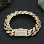 Cuban Chain Necklace Iced Out Gold 15MM