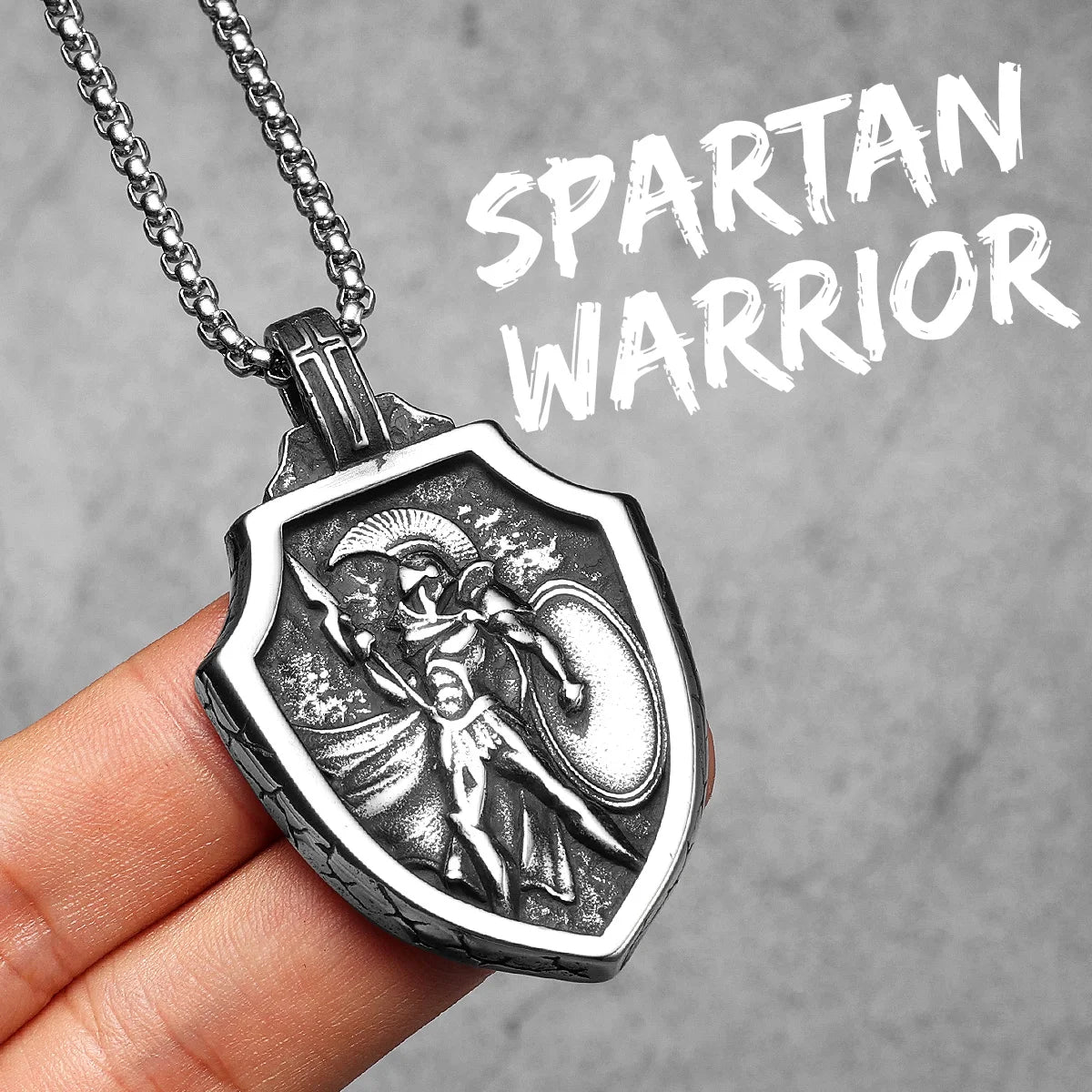 Spartan Warrior Pendant Necklace — Stainless Steel