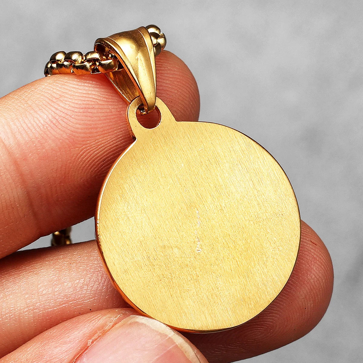 Virgin Mary Pendant Necklace Stainless Steel Vintage