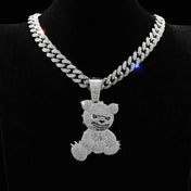 Statement Miami Cuban Bear Choker Pendant Necklace