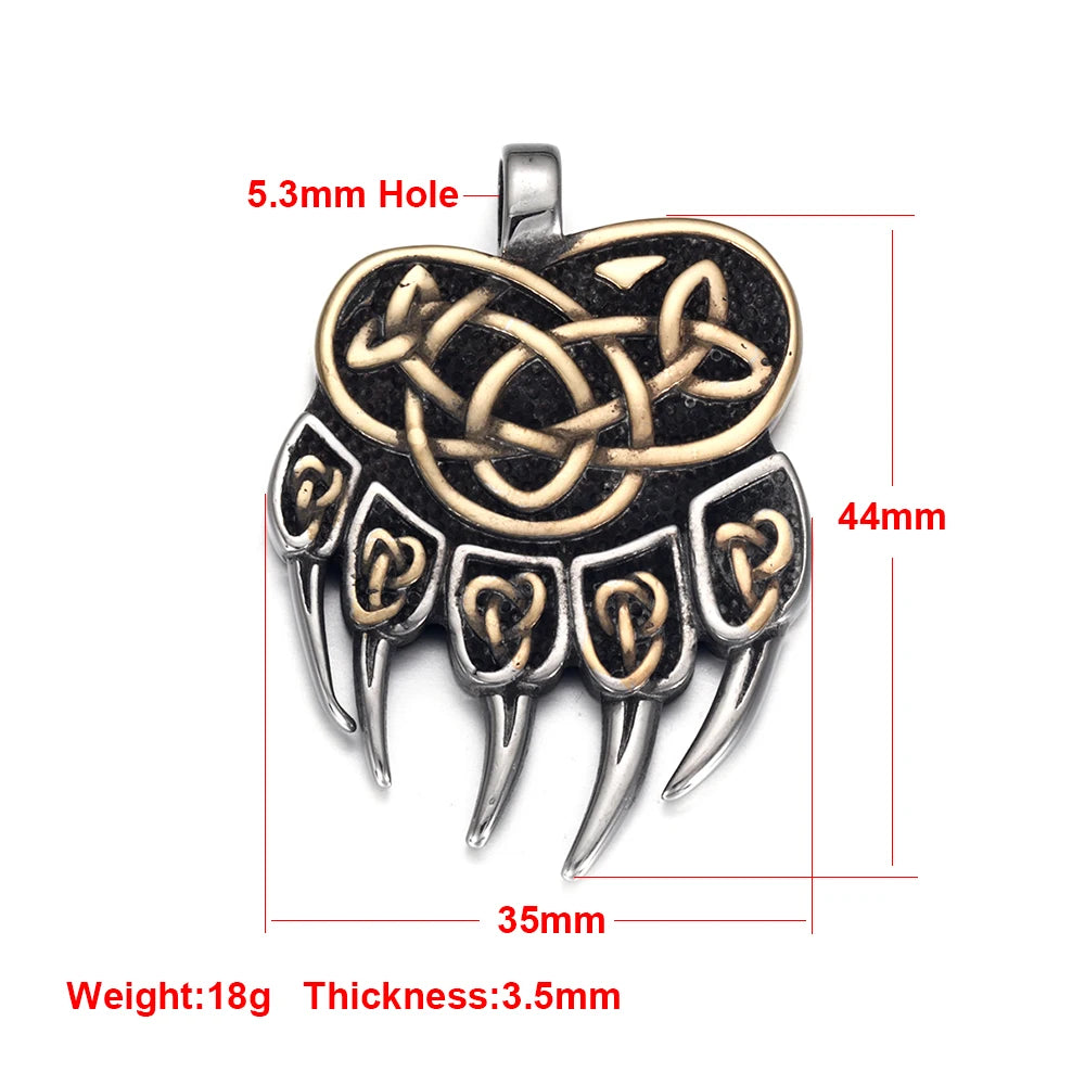 Norse Viking Rune Round Pendant Necklace — Stainless Steel