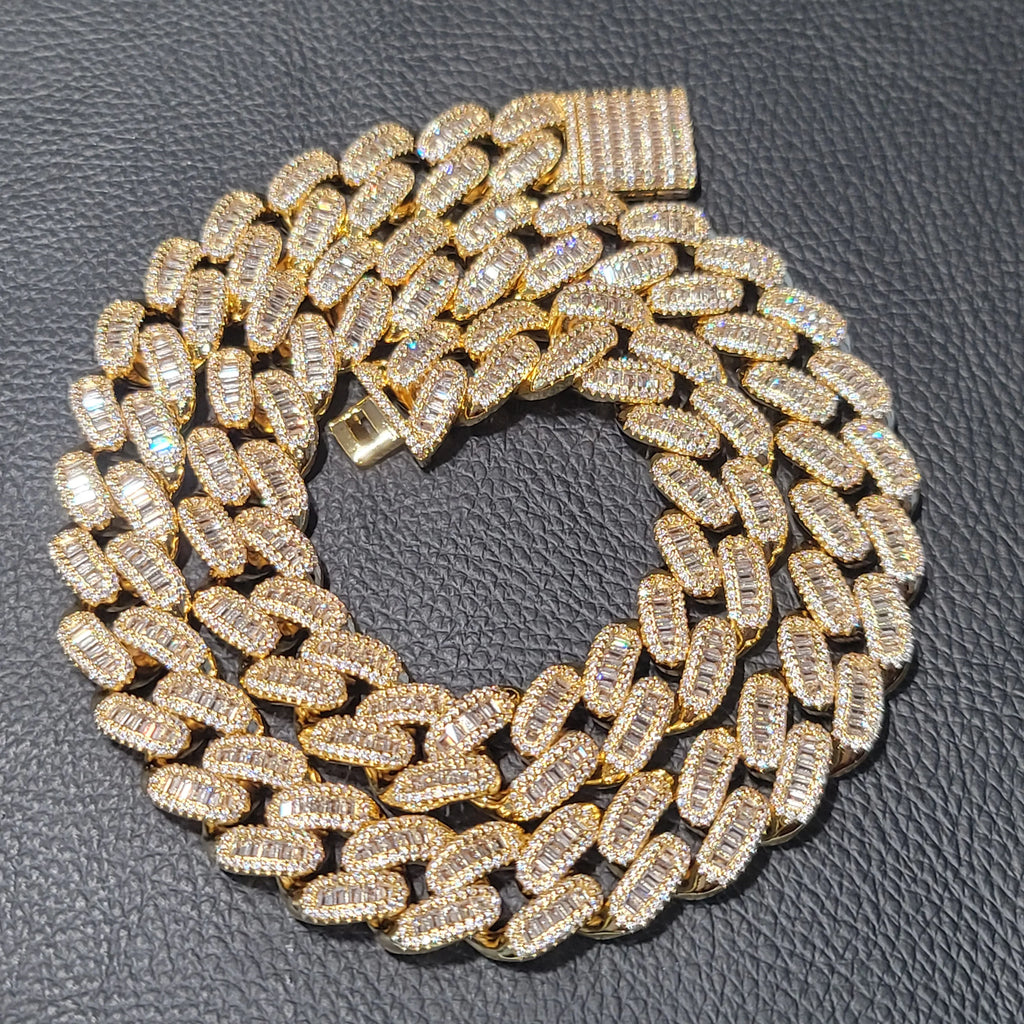 Fashion Hip Hop Miami Cuban Necklace Chain Full Diamonds 9mm 12mm 15mm 20mm 24mm Pendant Chains Long Buckle Closure Jewelry Gift