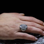 Gothic Lucifer Seal Signet Ring — Stainless Steel