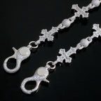 Silver Cross Iced Out Pants Chain 18MM