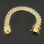13mm Rhinestone Iced Out Square Miami Cuban Link Chain Necklaces For Men Women Rose Gold Silver Color Hip Hop Jewelry Neck Gift