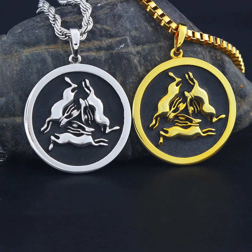 Three Rabbits Pendant — 925 Silver