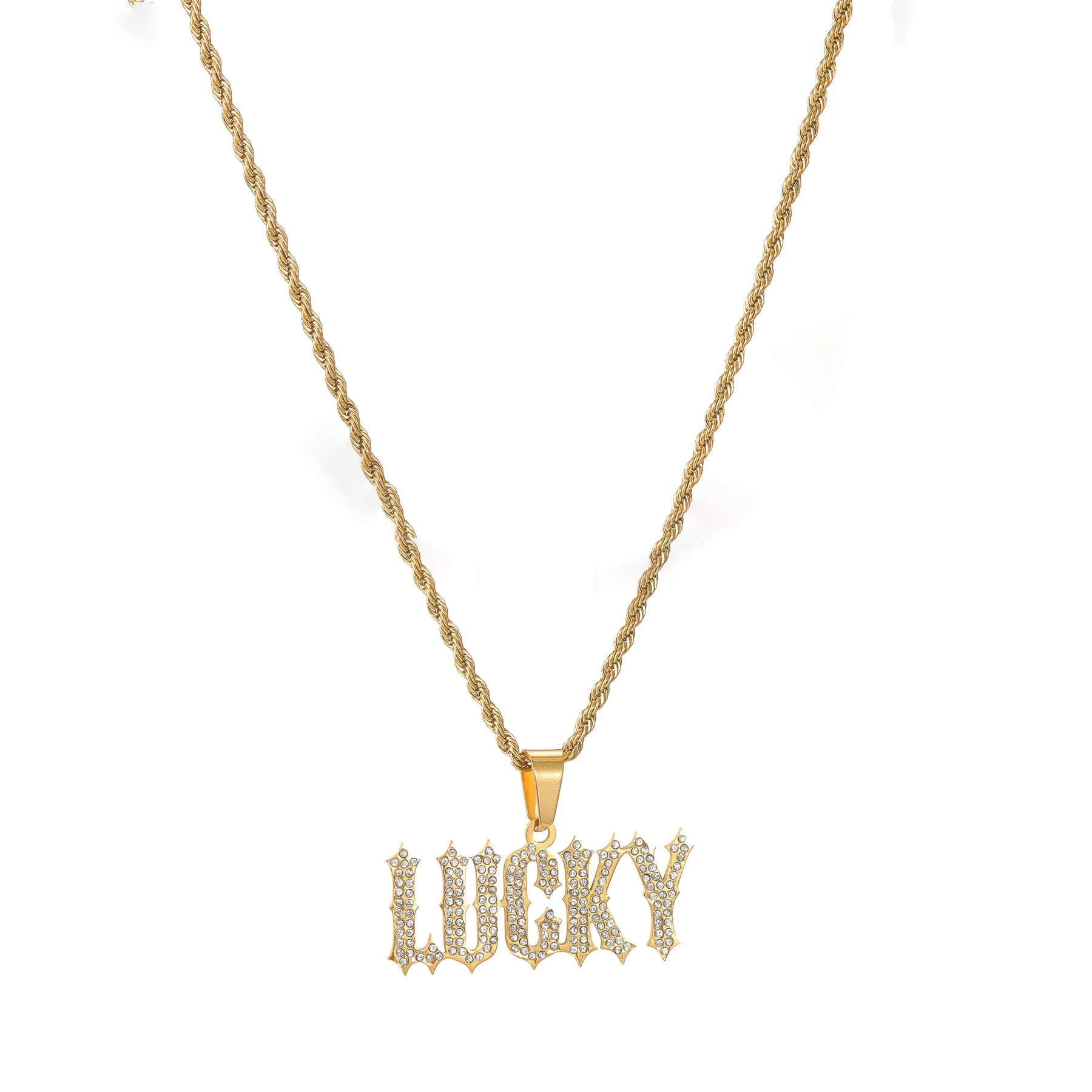 Personalized Custom Zircon Name Necklace Stainless Steel for Women Men Double Layers Zircon Twist Chain Birthday Jewelry Gift