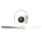 Portable Ceiling Fan, 4 Speeds, LED Display, 3-Level Night Light, 1-8H Timer, 3600mAh, Remote Control, Quiet USB Fan