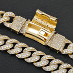 Iced Out Cuban Chain Necklace Stainless Steel