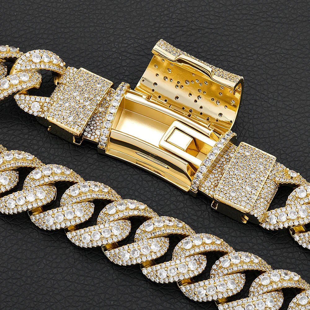 Iced Out Cuban Chain Necklace Stainless Steel