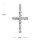 Men Hip Hop Cross Pendant Necklace with 4mm Zircon Tennis Chain Iced out Bling Chain Necklaces Punk Jewelry Fashion Women Gift