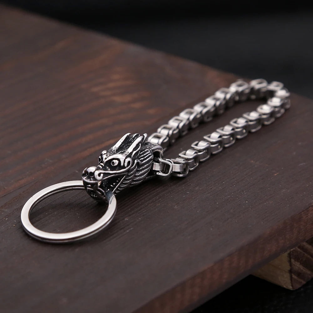 Dragon Head Keychain Pendant — Stainless