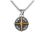 Vintage Compass Rose Pendant Necklace — Zinc Alloy