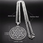 Star of David Silver Pendant Necklace — Stainless Steel