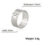 LIKGREAT USSR Symbol Hammer and Sickle Ring Stainless Steel Wide Open Signet Ring for Women Vintage Jewelry New Party Gift