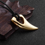 Wolf Tooth Rope Pendant — Stainless Steel