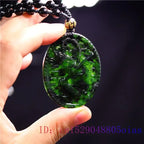 Jade Monkey King Pendant Necklace Fashion Obsidian Carved Natural Amulet Jewellery Gifts Charm Chinese Black Green