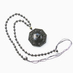 Obsidian Stone Taoism Necklace Black Pendant Chinese Tai Ji Ba Gua Octagon Long Sweater Chain Amulet Mascot Men Taoist