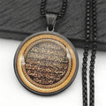 Allah Glass Medal Pendant Necklace — Stainless Steel