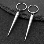 Gothic Silver Color Rivet Drop Earrings for Women Men Punk Hip Hop Metal Geometric Cone Pendant Earrings Y2K Party