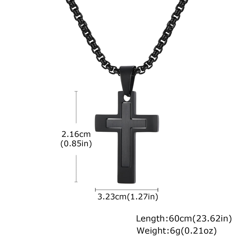 Cross Pendant Necklace — Stainless Steel