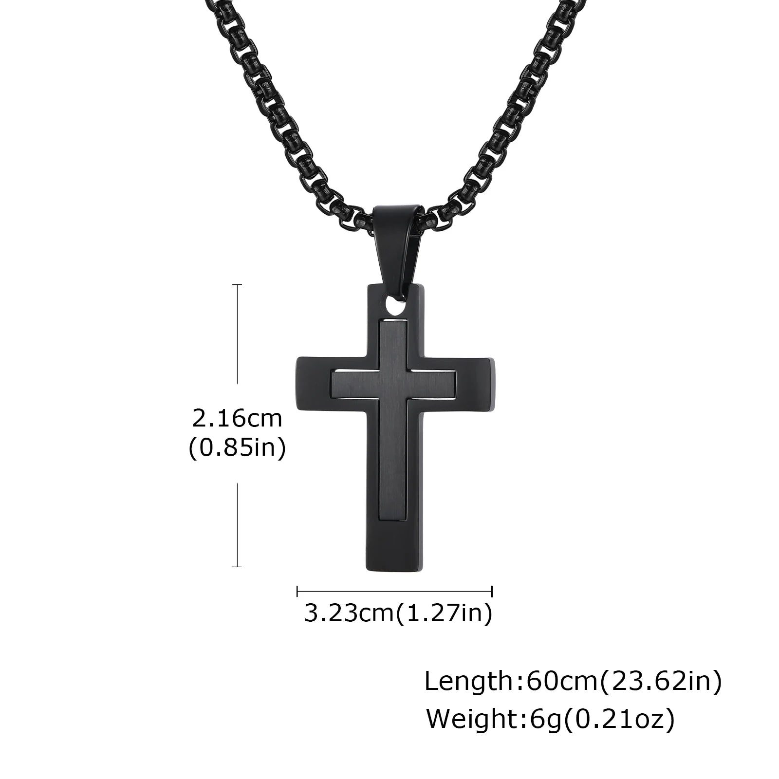 Cross Pendant Necklace — Stainless Steel