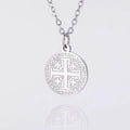 VASSAGO Religious Jerusalem Cross Charm Necklace for Women Stainless Steel Amulet Christian Catholic Vintage Jewelry