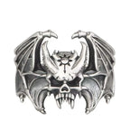 BOCAI New S925 Sterling Silver Retro Punk Skull Vampire Ring Selected Gifts