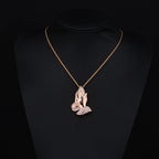 ESKEEM Wholesale Hip Hop Iced Out CZ Hamsa Hand Pendant Necklace Jewelry for Women Men Gold Silver Charm Diamond Pendant Gift
