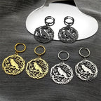 Tree Of Life Steel Earrings Gothic Crow Bird Dangle