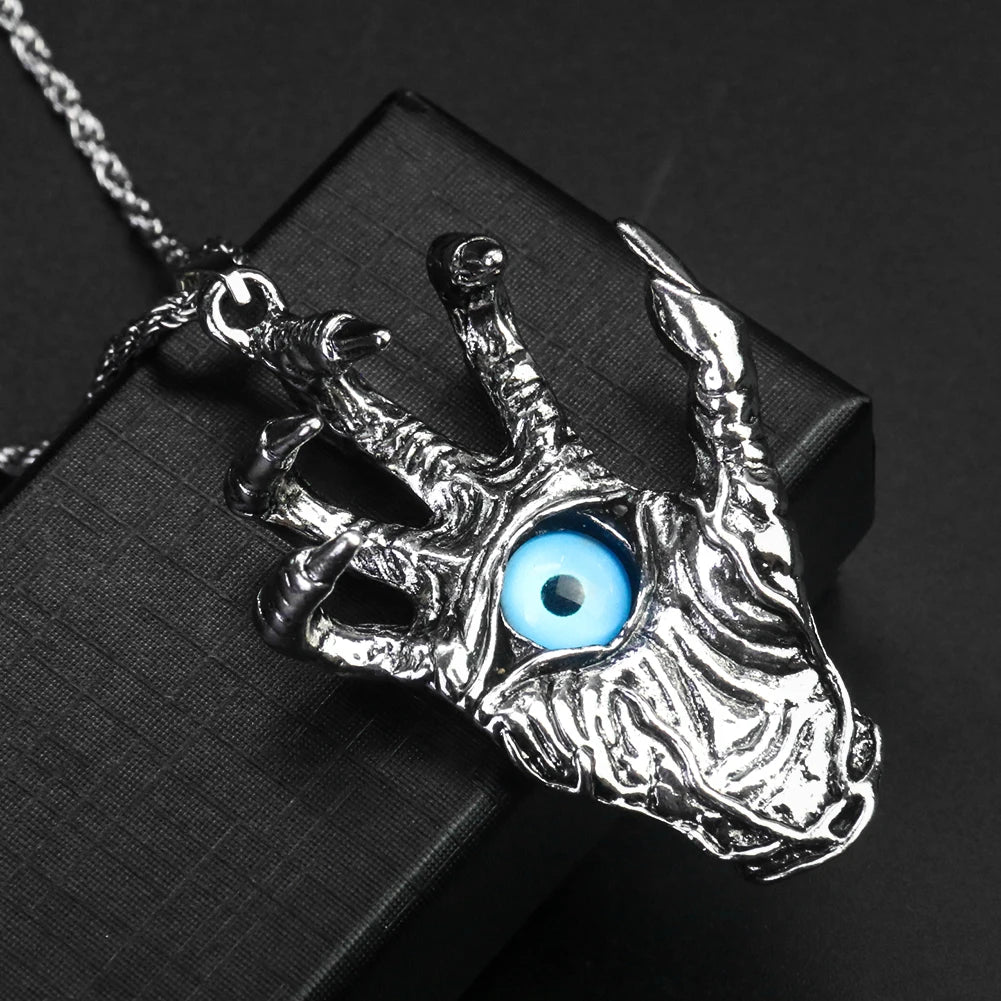 Monster Claw Palm Bones Pendant Necklace — 3D Sweater Chain