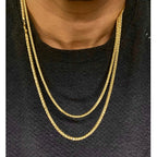 Gold Franco Chain Necklace 3mm — Stainless Steel