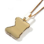 UWIN Customized Initials Baguettecz Pendant Necklaces Iced Out 2 Tone Letters Charms for Men Fashion Jewelry