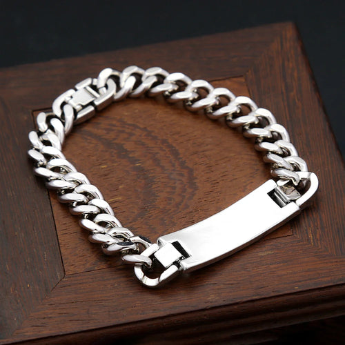 Cross Cuban Chain Bracelet — Stainless Steel