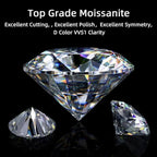 VVS1 Moissanite Loose Stones D Color 0.7-10MM