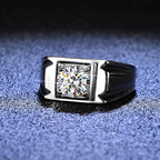 Classic Six-Prong Ring Men's 1ct Moissanite PT950 Platinum - 1ct moissanite, 6-prong design, understated luxury jewelry