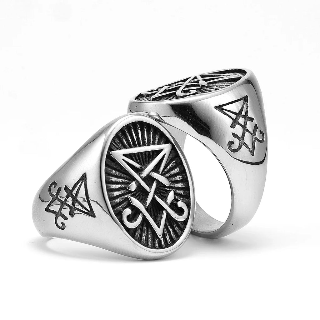 Satan Rune Ring Stainless Steel