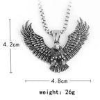 Stainless Steel Eagle Pendant Necklace Vintage