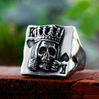 Spade K Skull Ring — Stainless Steel Punk